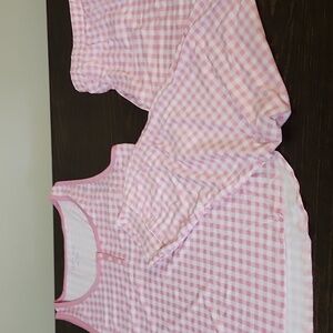 Draper James pink gingham pajama set XXL Sleeveless